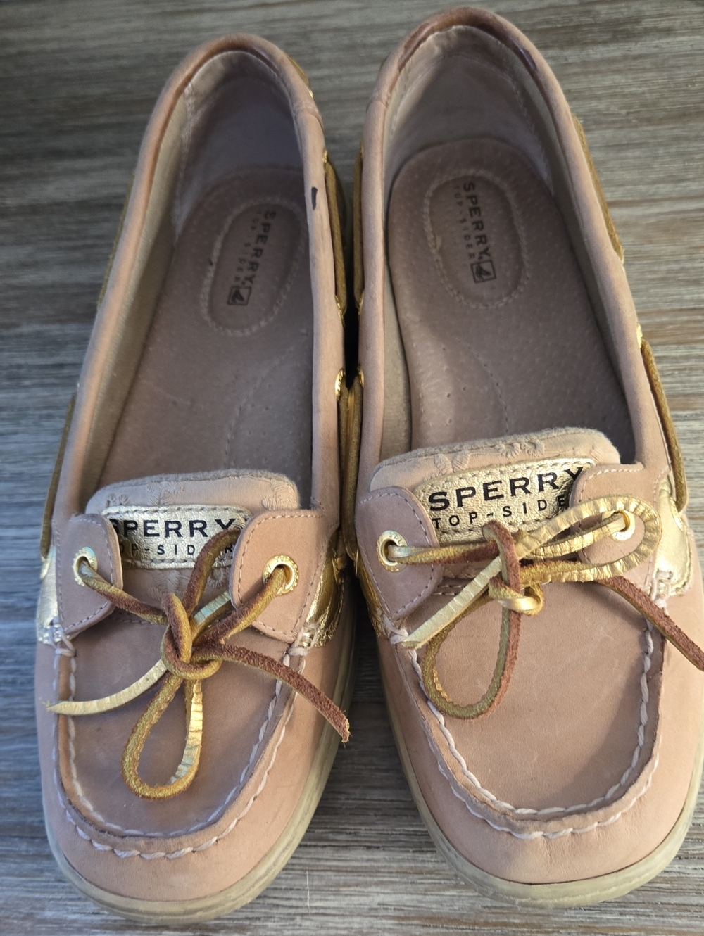 Sperry Women's Leather Moccasin Loafers with Gold Accents